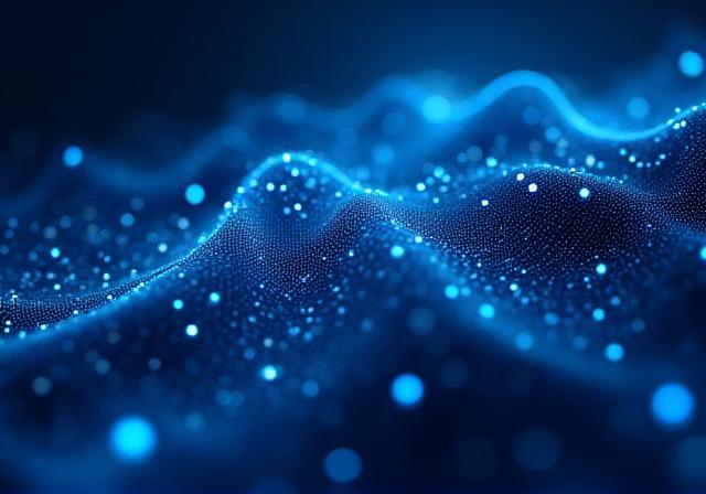 Abstract visualization of interconnected data points and AI neural networks